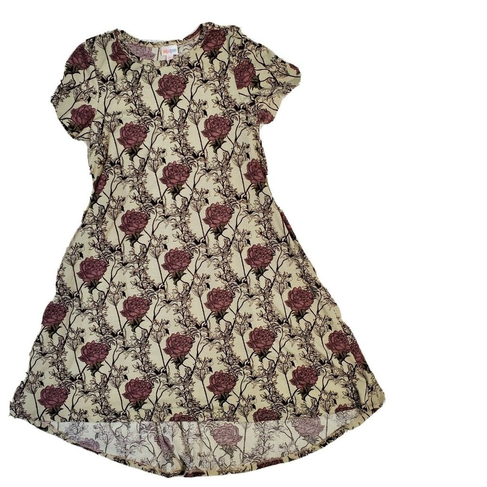Lularoe Midi Floral Dress High low Beige